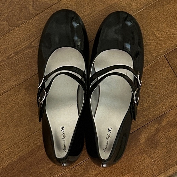 Black Patent Leather Mary Jane Shoes with double Velcro straps, size 6 - Picture 12 of 12